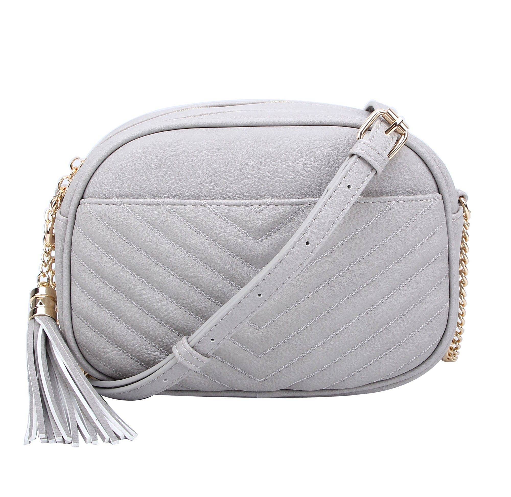Lindsay Double Zip Chevron Crossbody Bag
