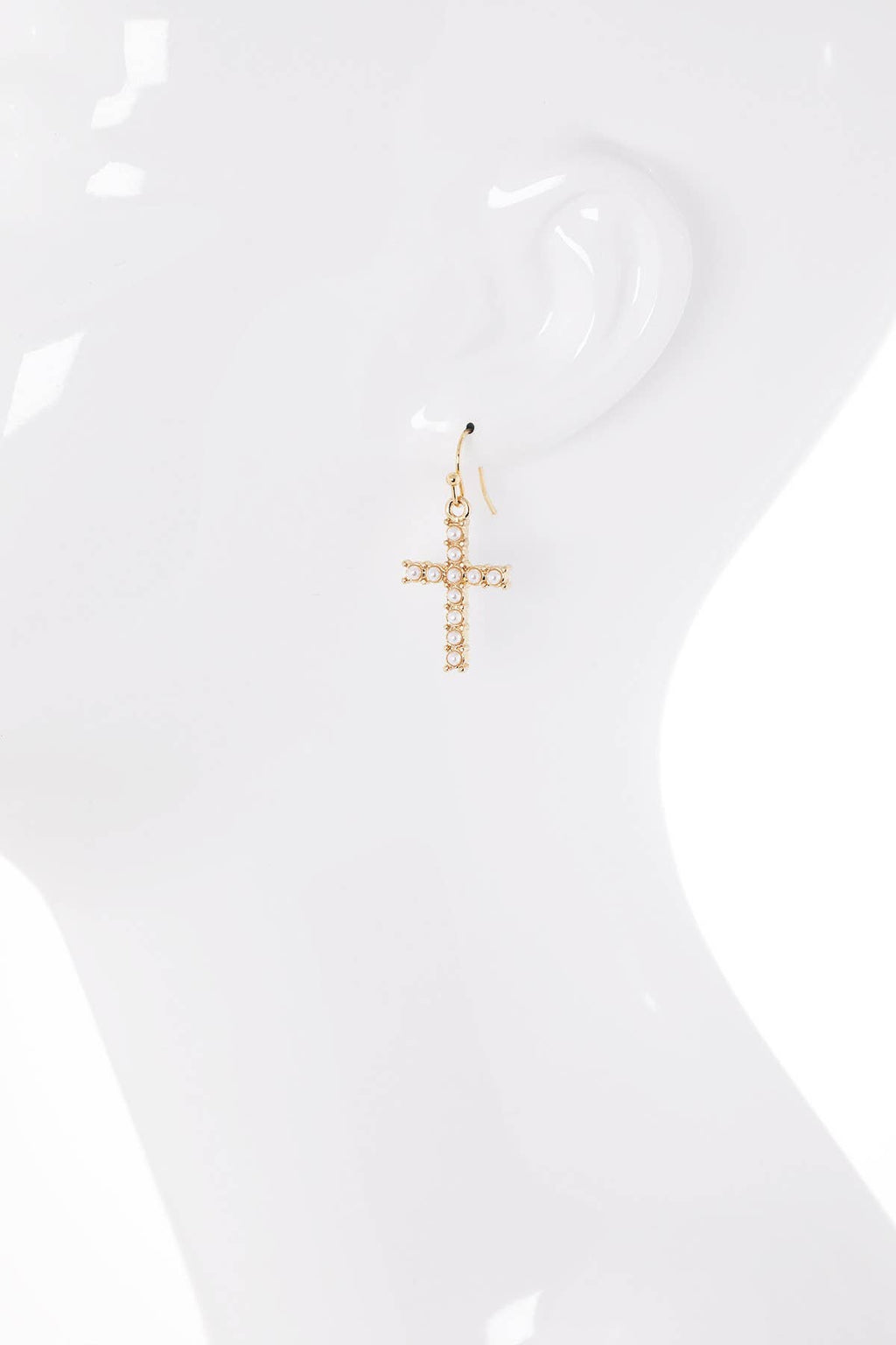 Pearl Cross Earring
