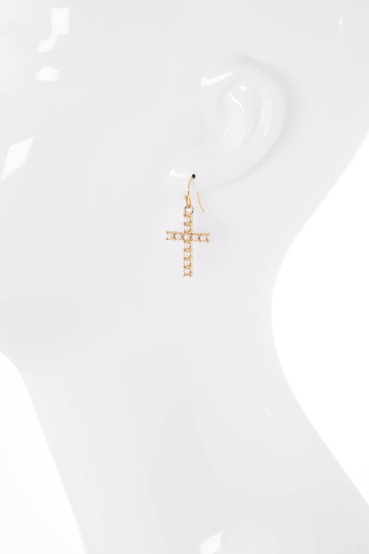 Pearl Cross Earring