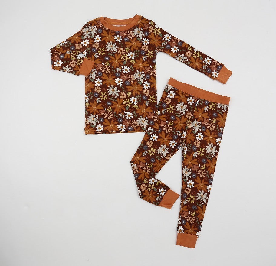 Meadows + Mocha Toddler Bamboo Pajama Set