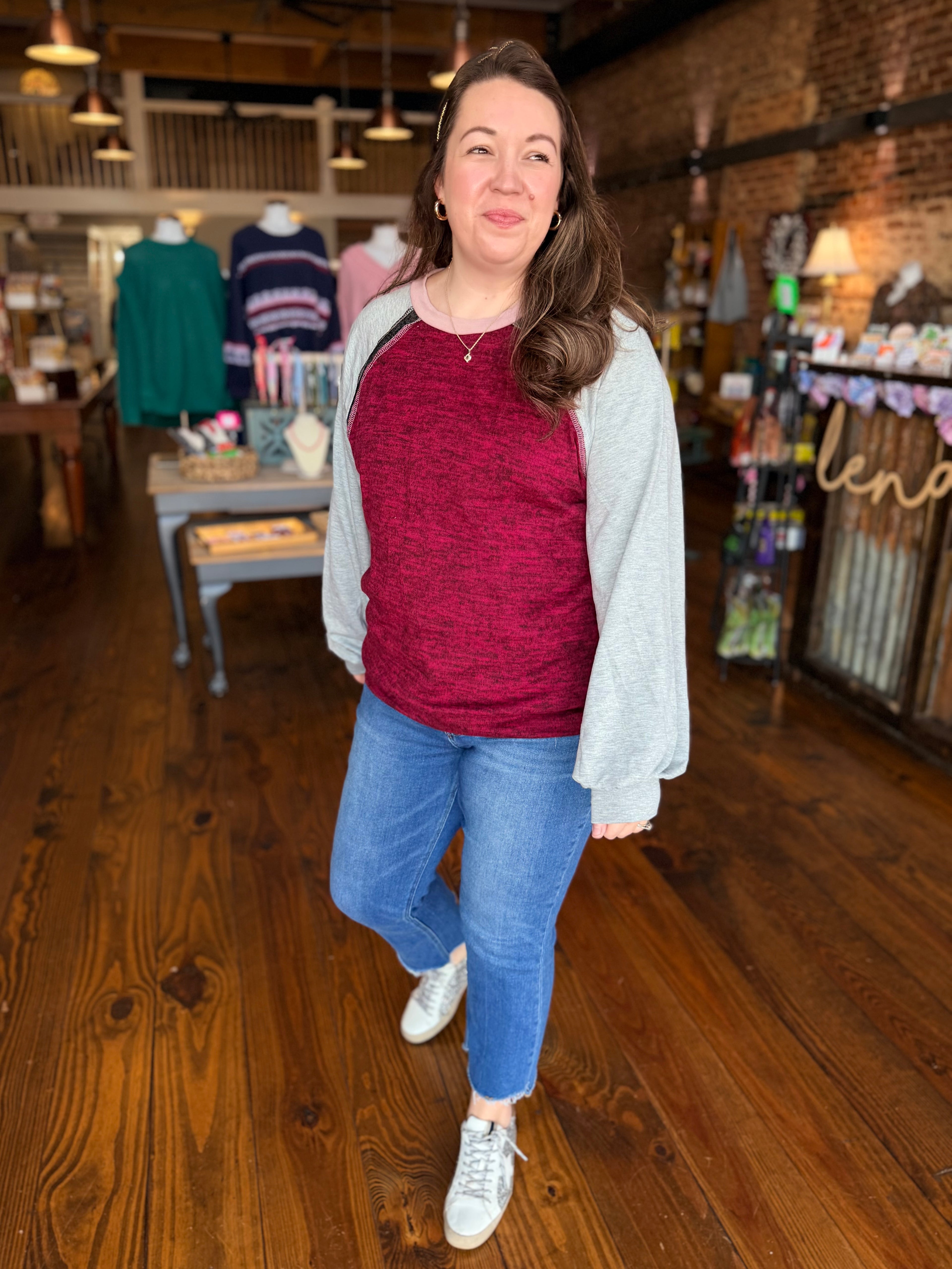 The Cozy Contrast Raglan Top