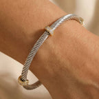 Two Tone Rope Cuff Bracelet