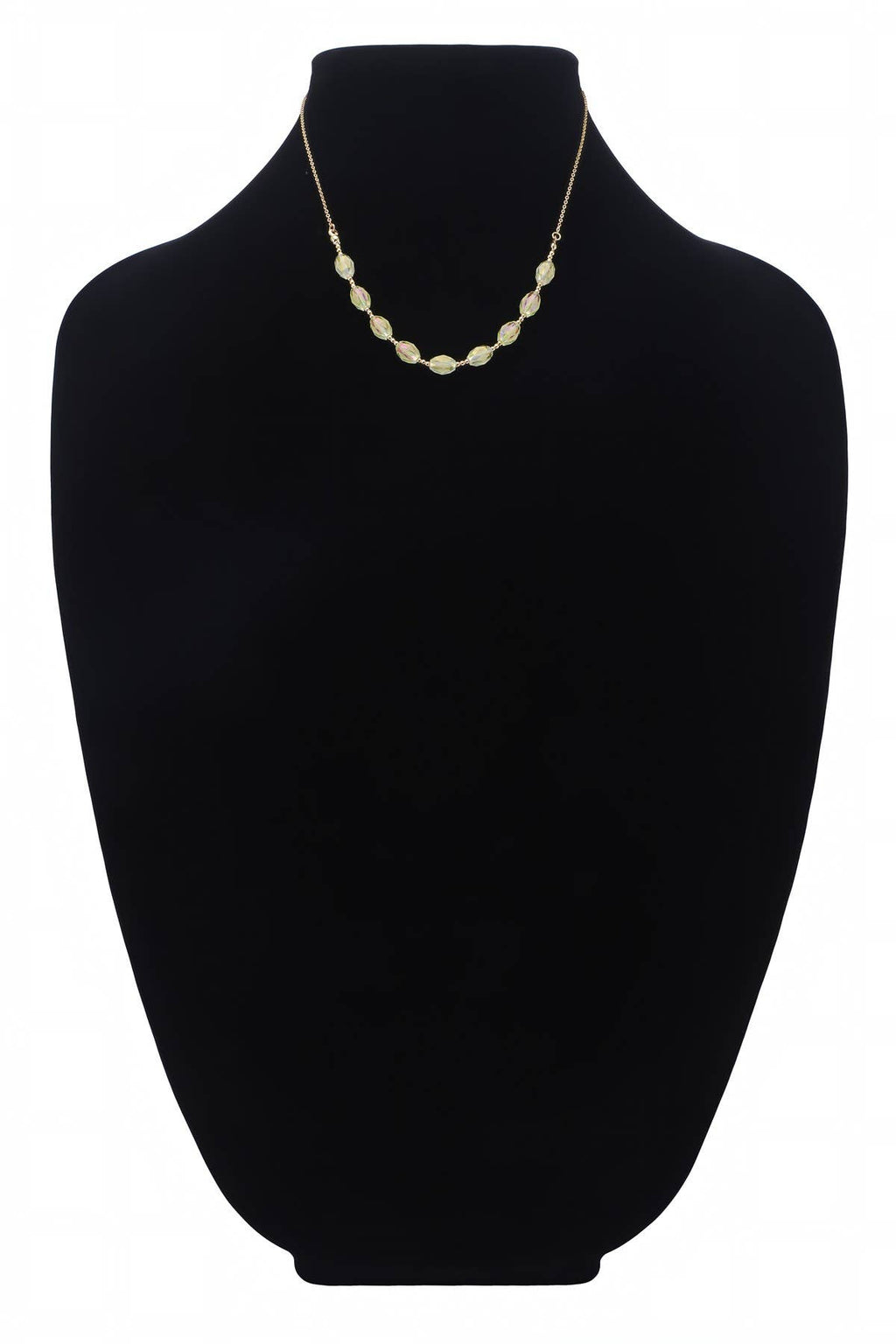 Chain Link Necklace with Beaded Accents