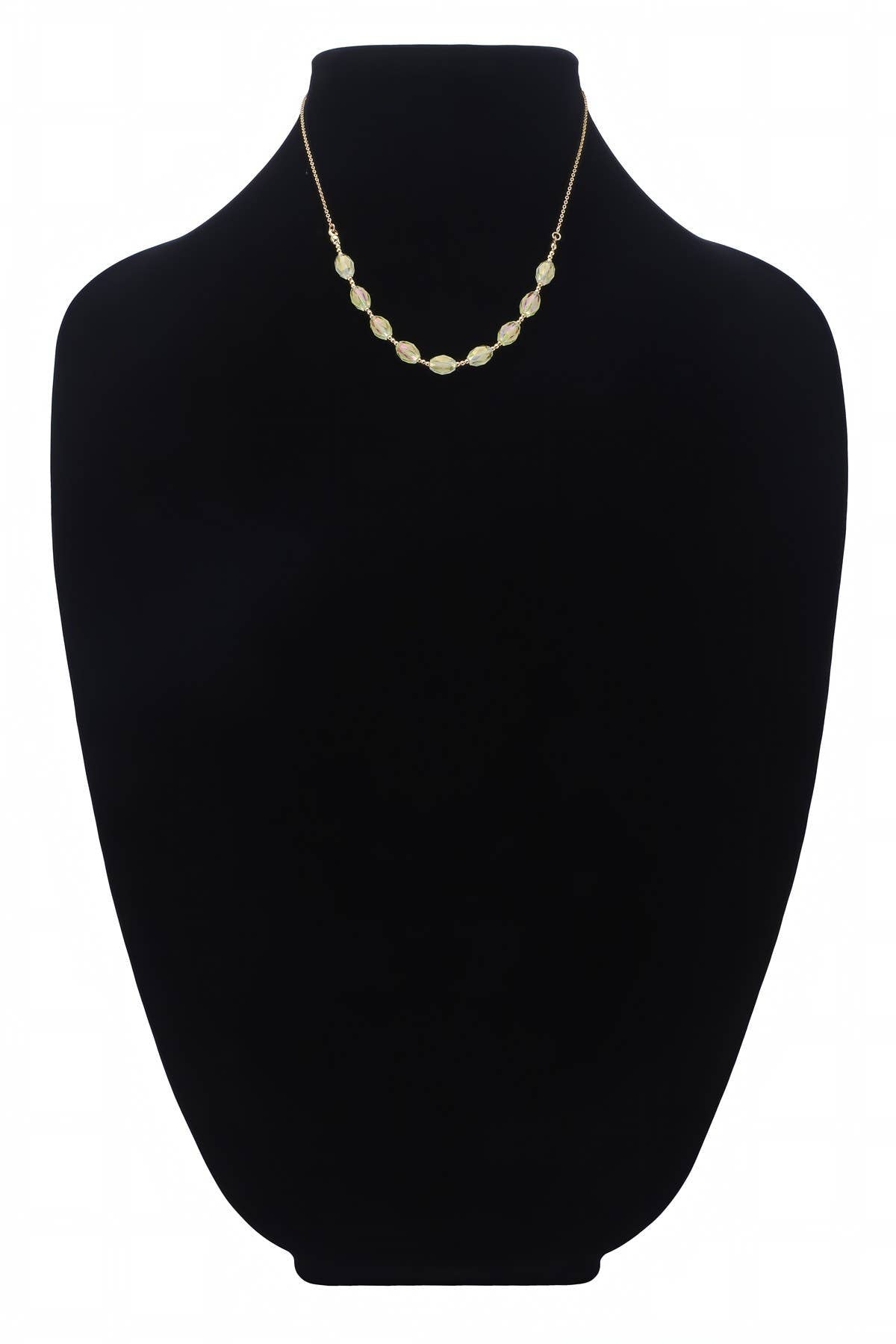 Chain Link Necklace with Beaded Accents