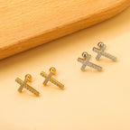 Rhinestone Cross Earrings