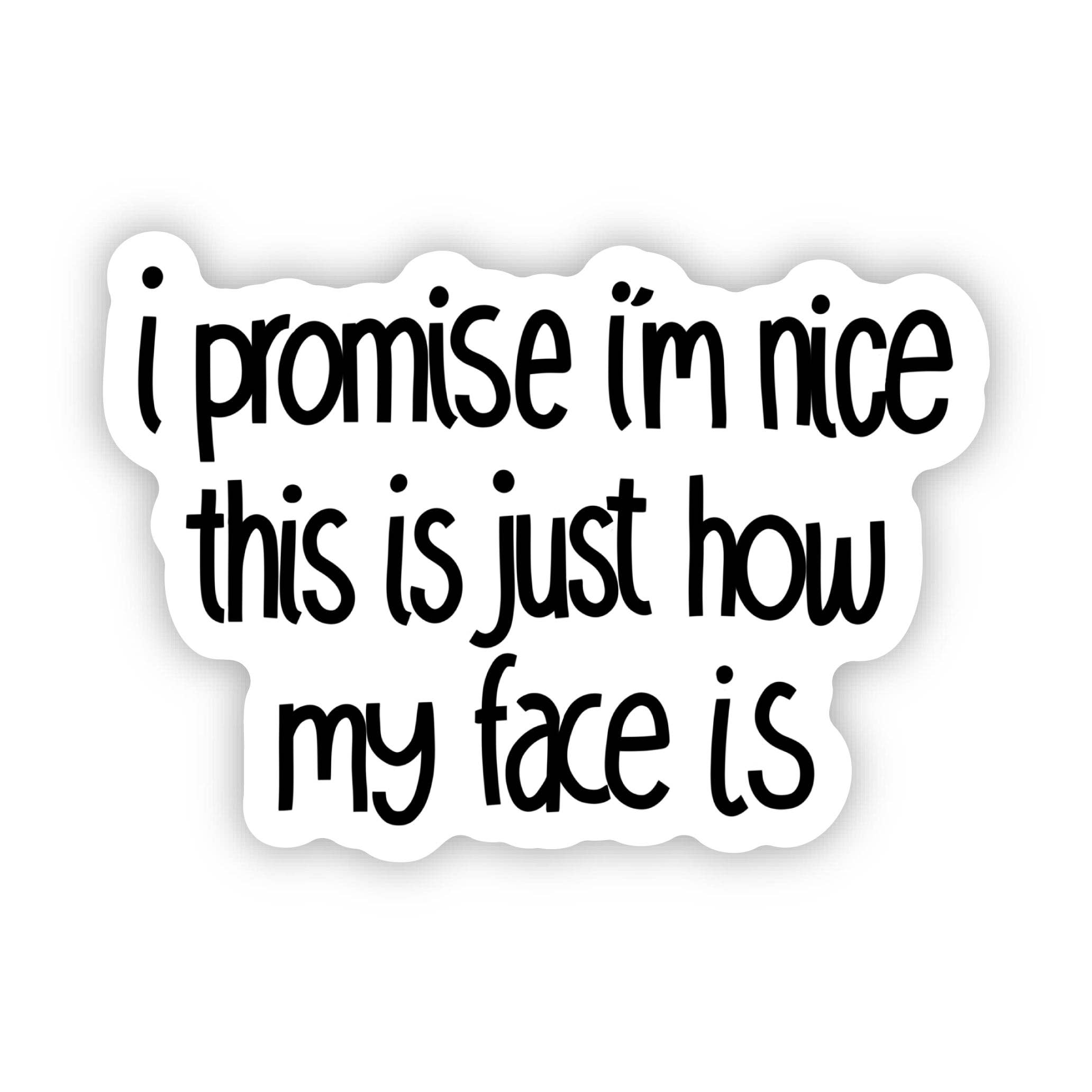 I Promise I'm Nice This Is Just How My Face Is Sticker
