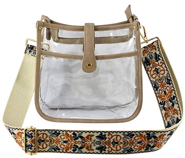 Jeanette Clear Crossbody Bag With Guitar Strap