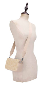 Jeena Two Tone Straw Crossbody Bag