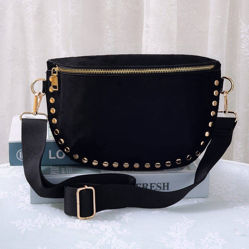 Carina Suede Studded Crossbody Bag