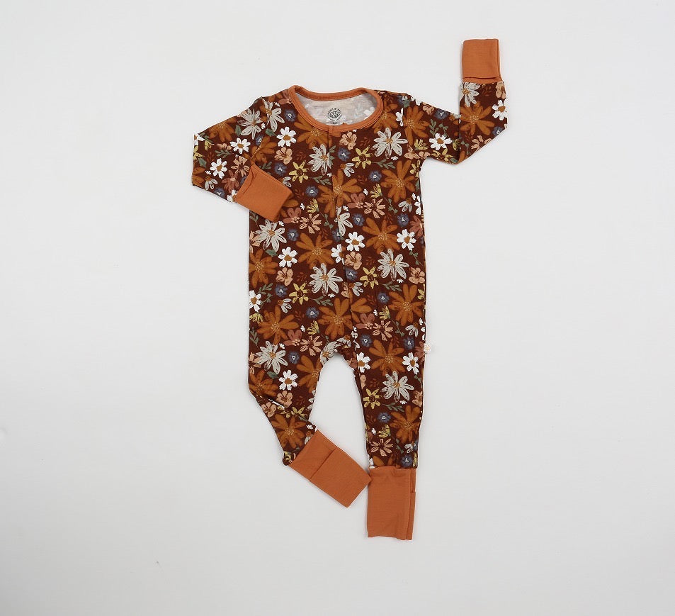 Meadows + Mocha Bamboo Magnetic Pajamas