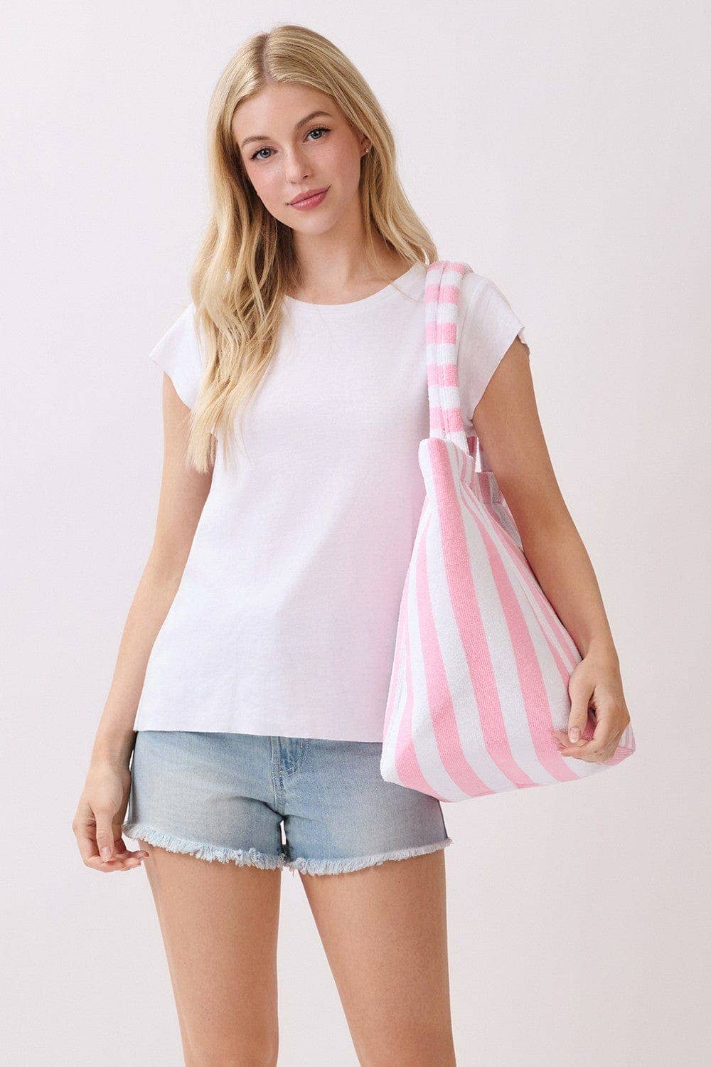Striped Terry Beach Tote Bag