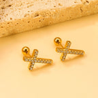 Rhinestone Cross Earrings