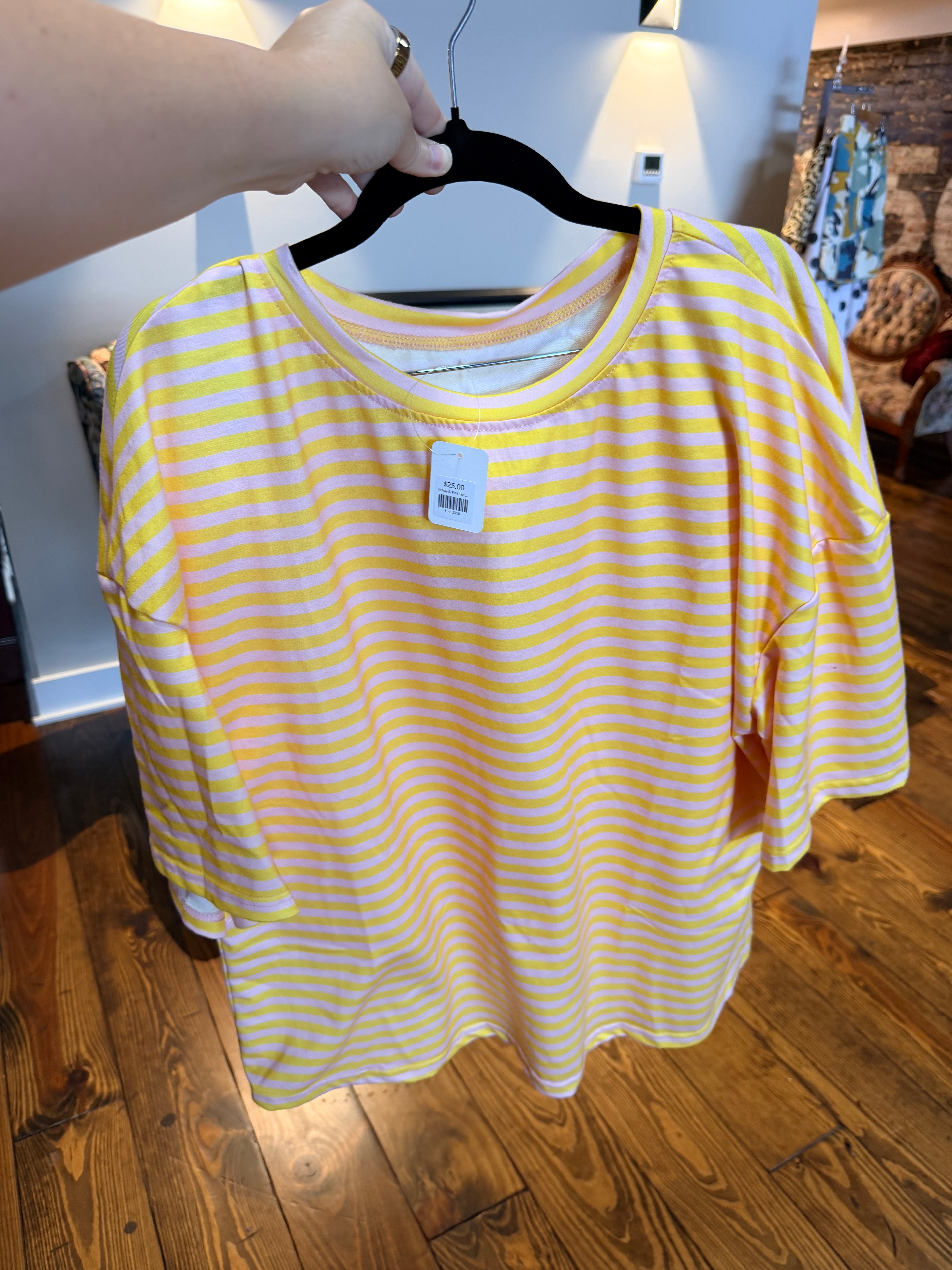 Yellow & Pink Striped Set