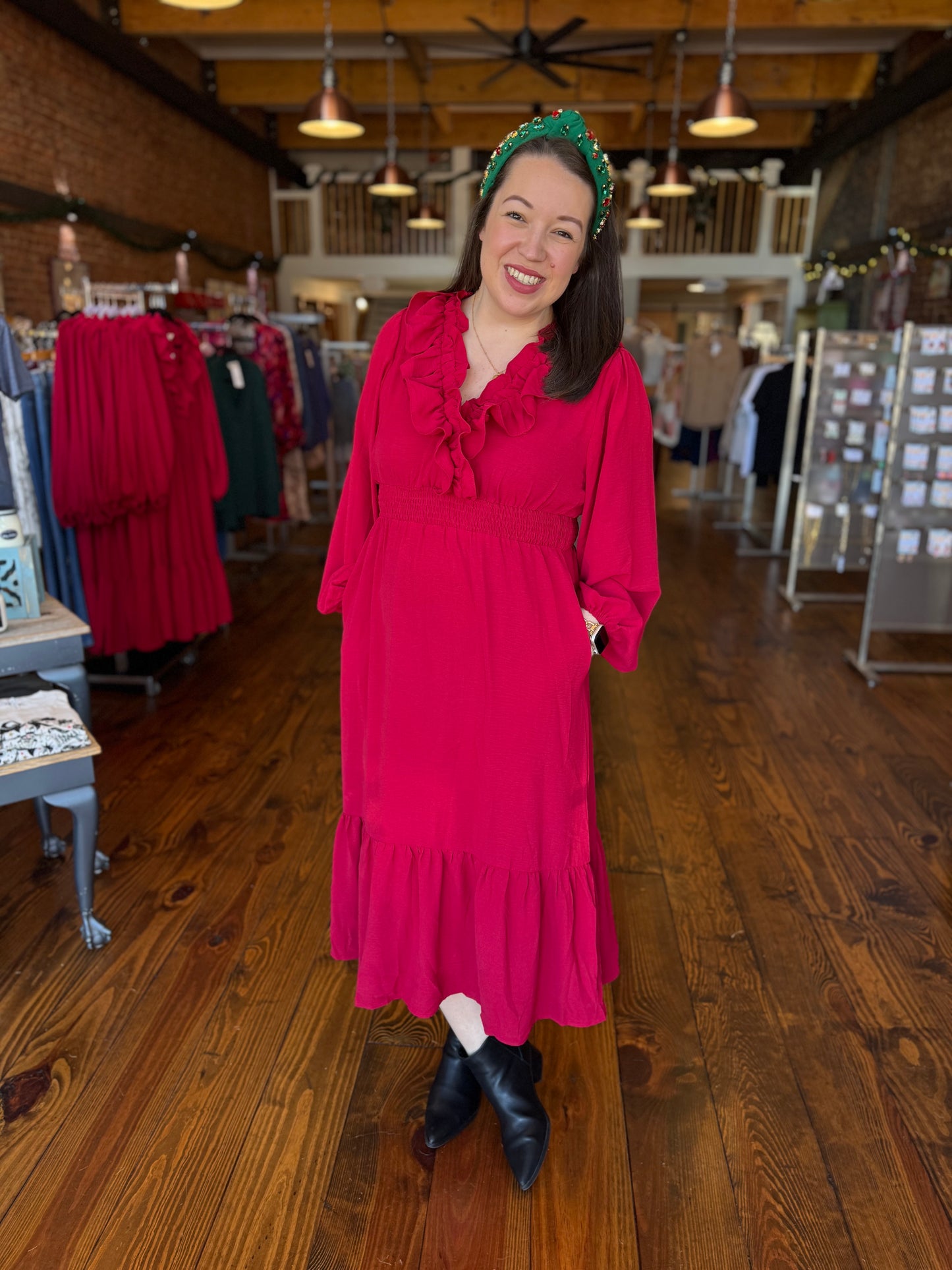 Remarkable in Red Midi Dress