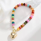 Chunky Beaded Heart Necklace