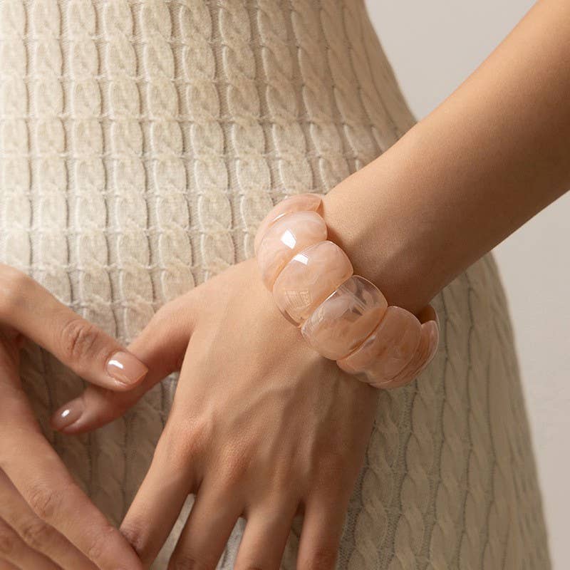 Color-Block Acrylic Stretch Bracelet