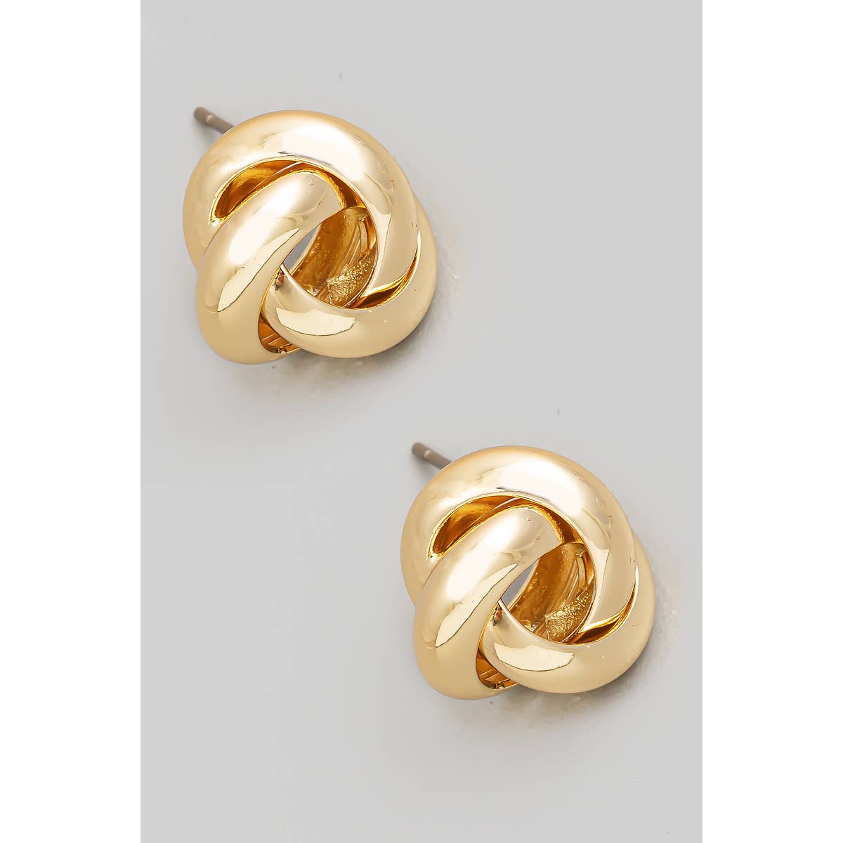 Metallic Knot Stud Earrings