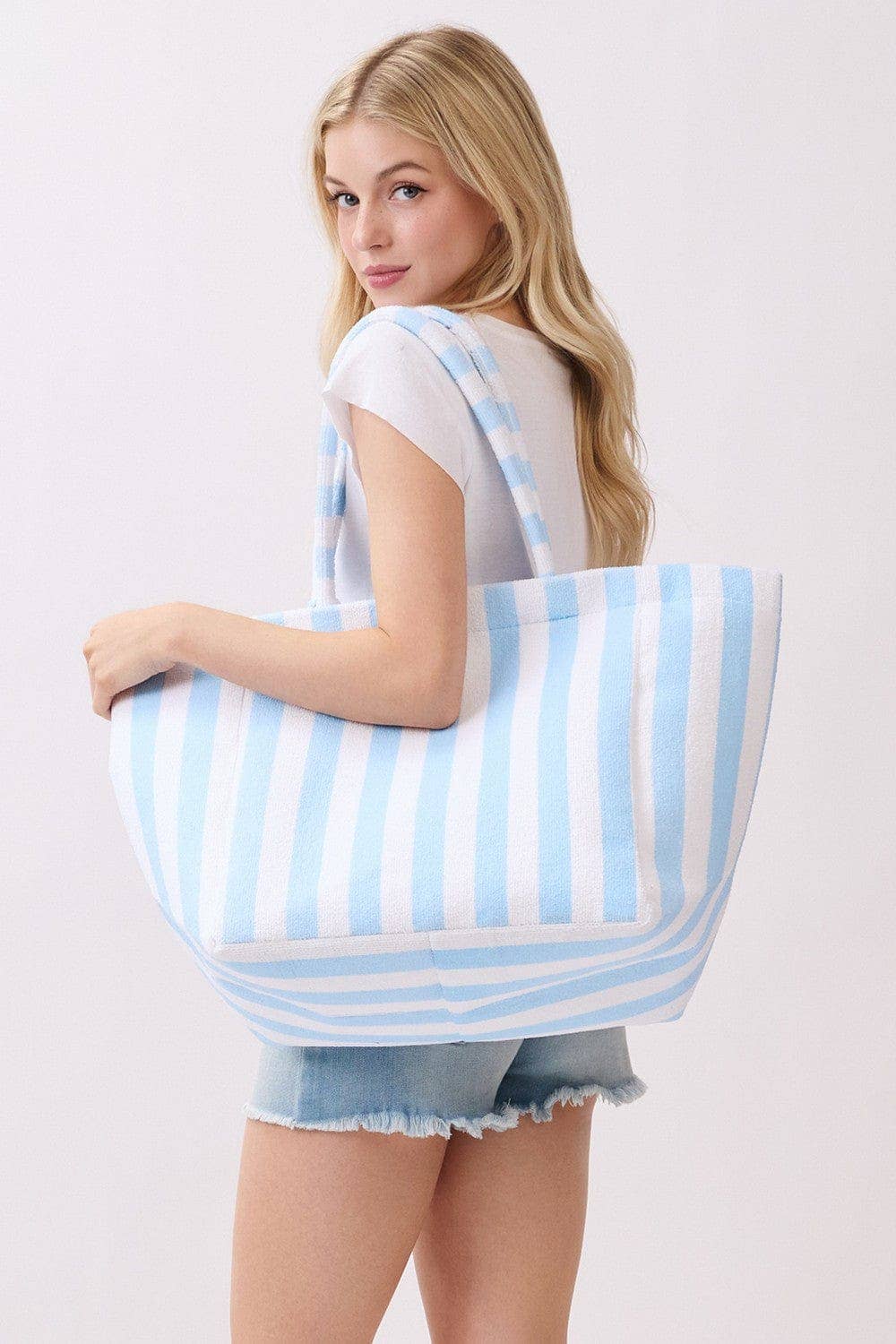 Striped Terry Beach Tote Bag