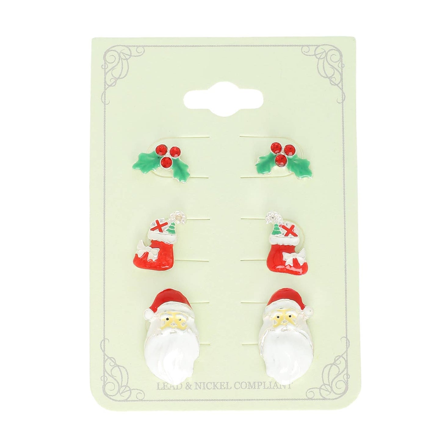 3-Pack Christmas Themed Post Earrings