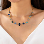 Ombré Sapphire-Hued Crystal Necklace