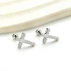 Rhinestone Cross Earrings