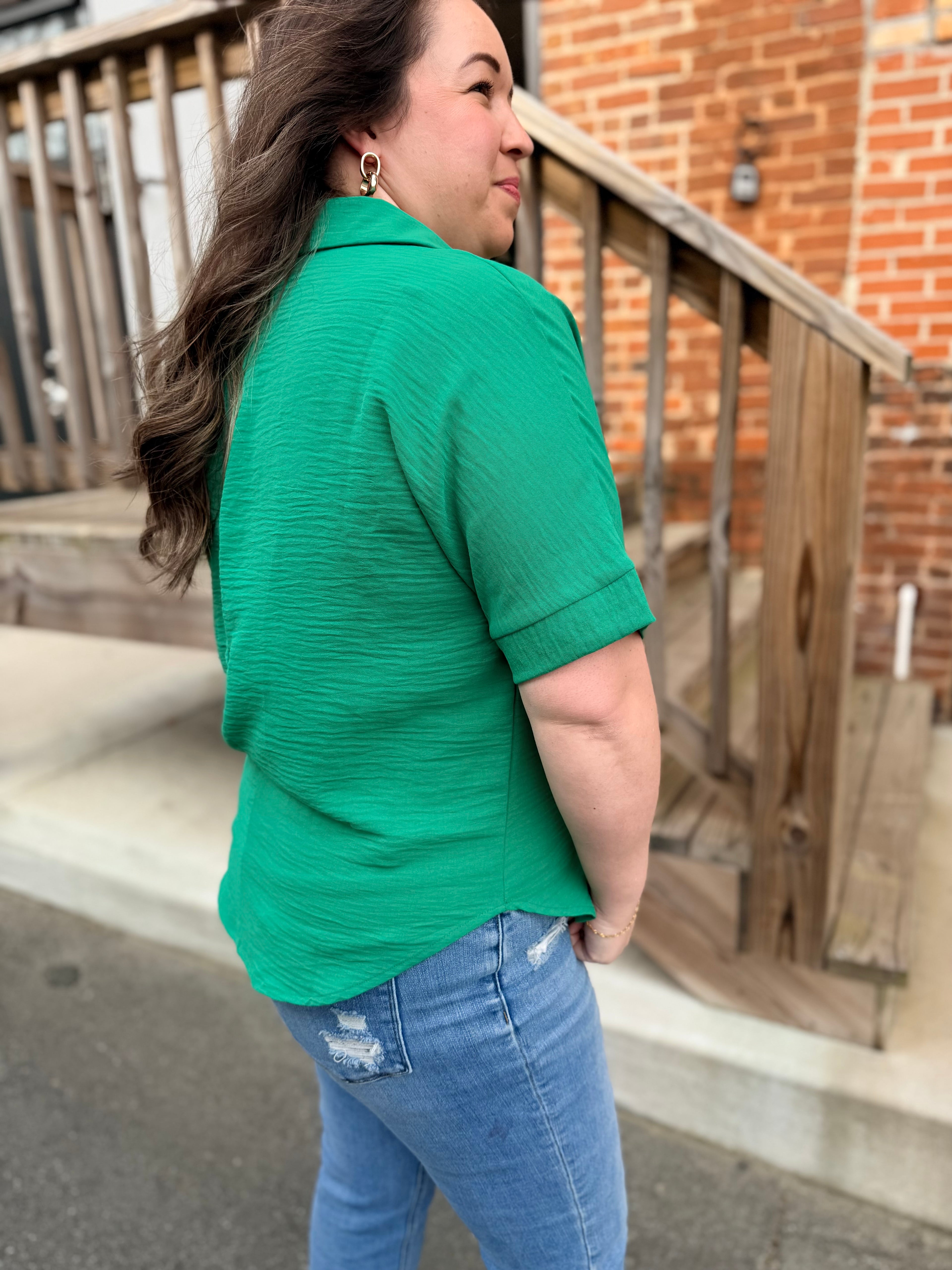 The Effortlessly Polished Blouse - Green