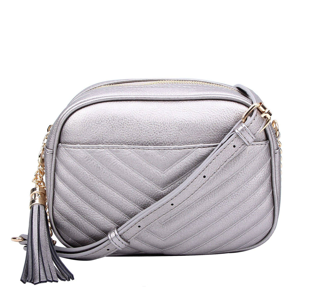 Lindsay Double Zip Chevron Crossbody Bag