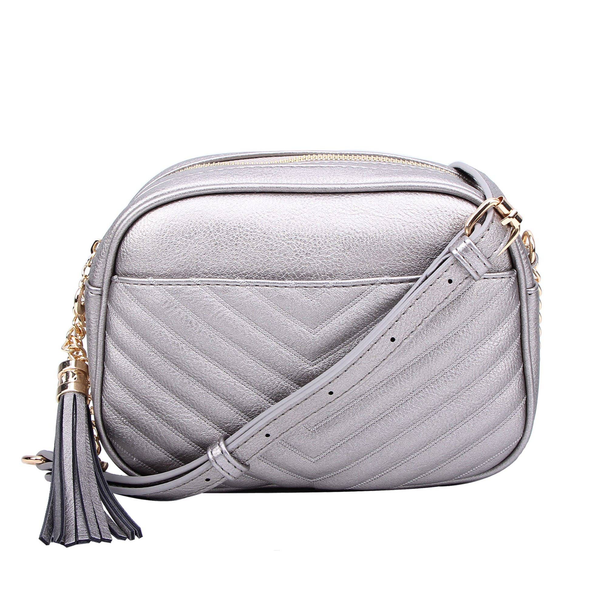 Lindsay Double Zip Chevron Crossbody Bag