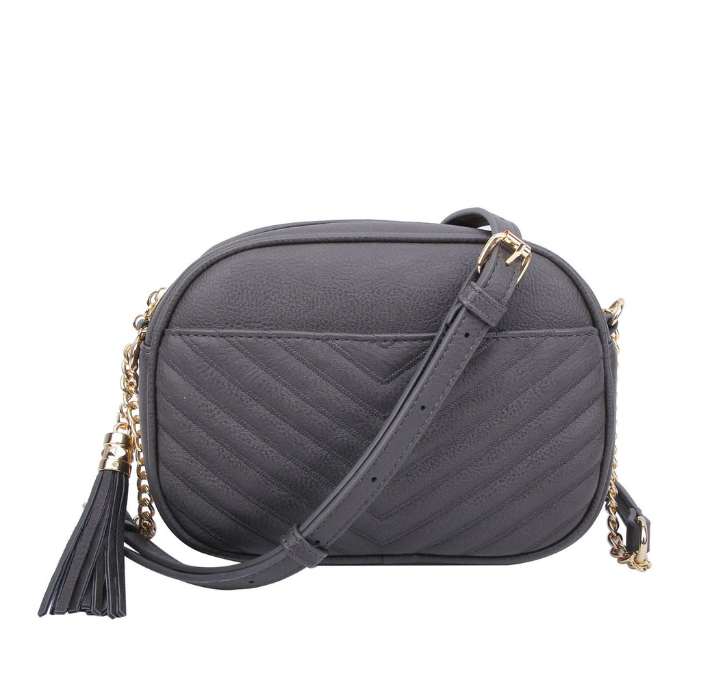 Lindsay Double Zip Chevron Crossbody Bag
