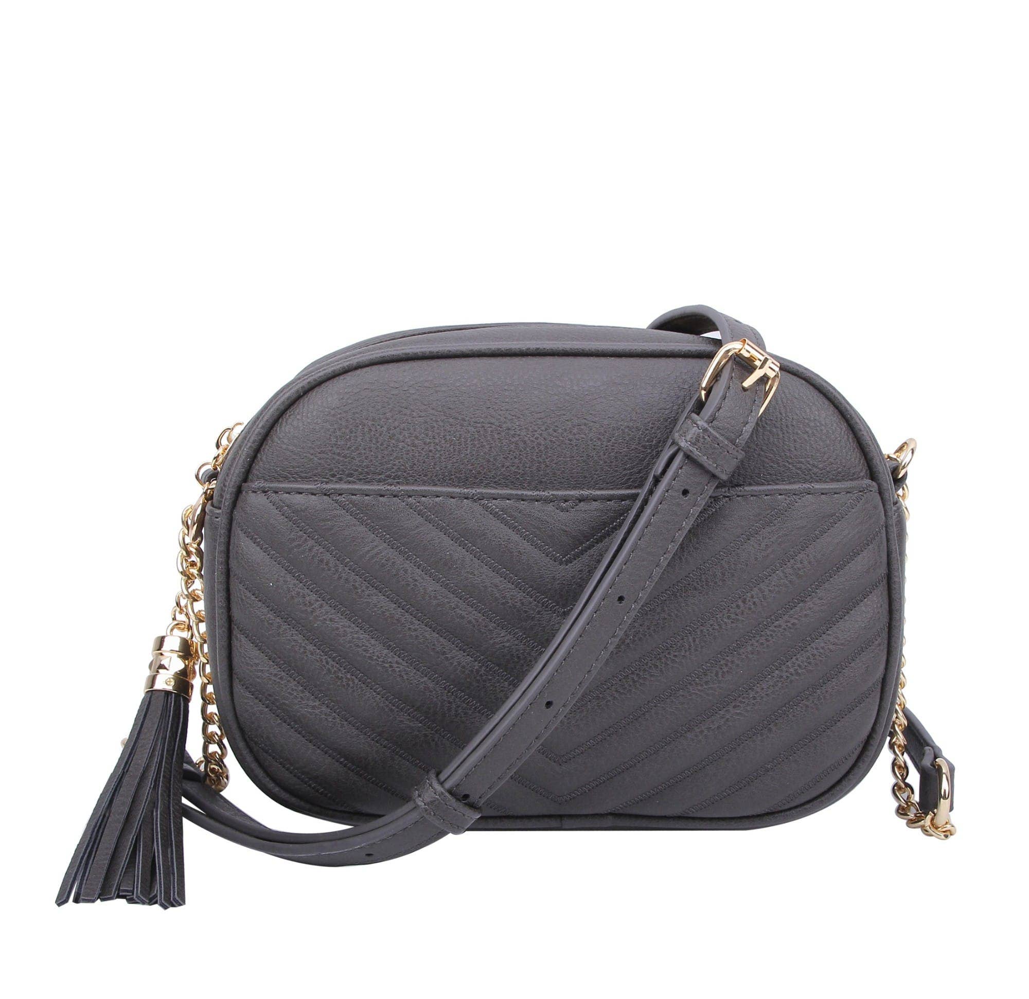 Lindsay Double Zip Chevron Crossbody Bag