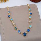 Ombré Sapphire-Hued Crystal Necklace