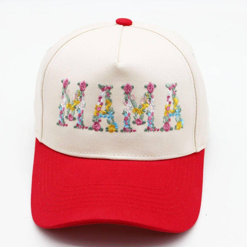 Floral Mama Embroidered Trucker Hat