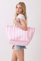 Striped Terry Beach Tote Bag