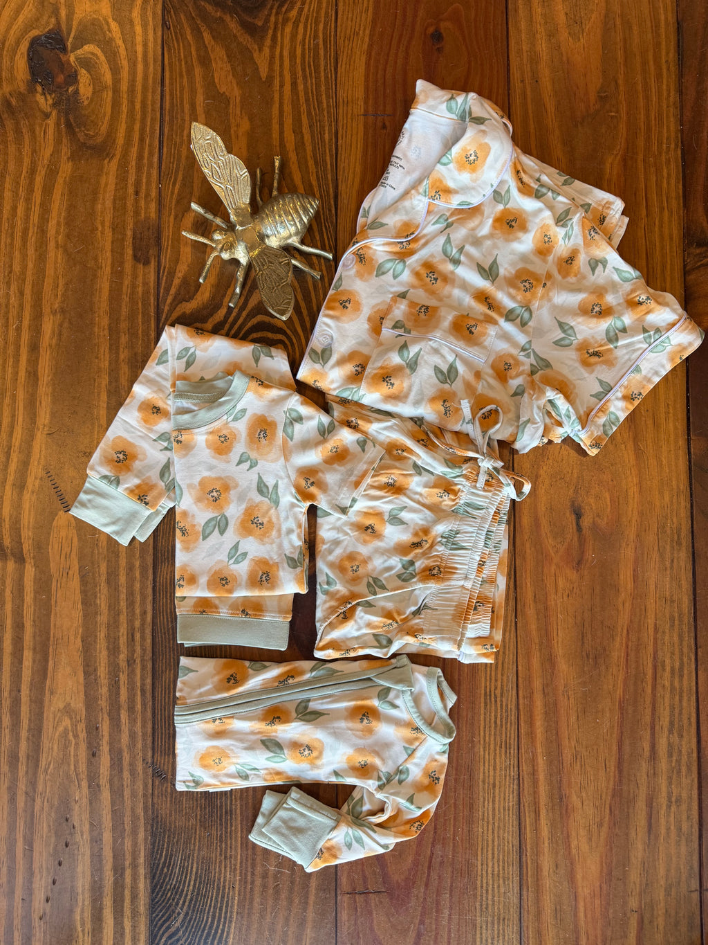 Peachy Blooms Bamboo Zippie Pajamas