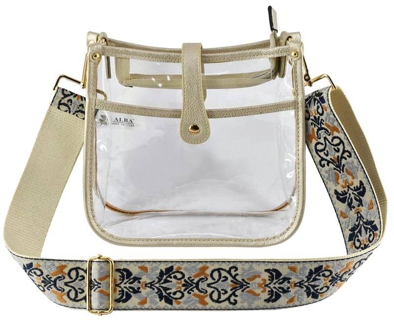 Jeanette Clear Crossbody Bag With Guitar Strap