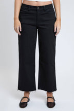Cropped High-Rise Wide Leg Trouser Pants