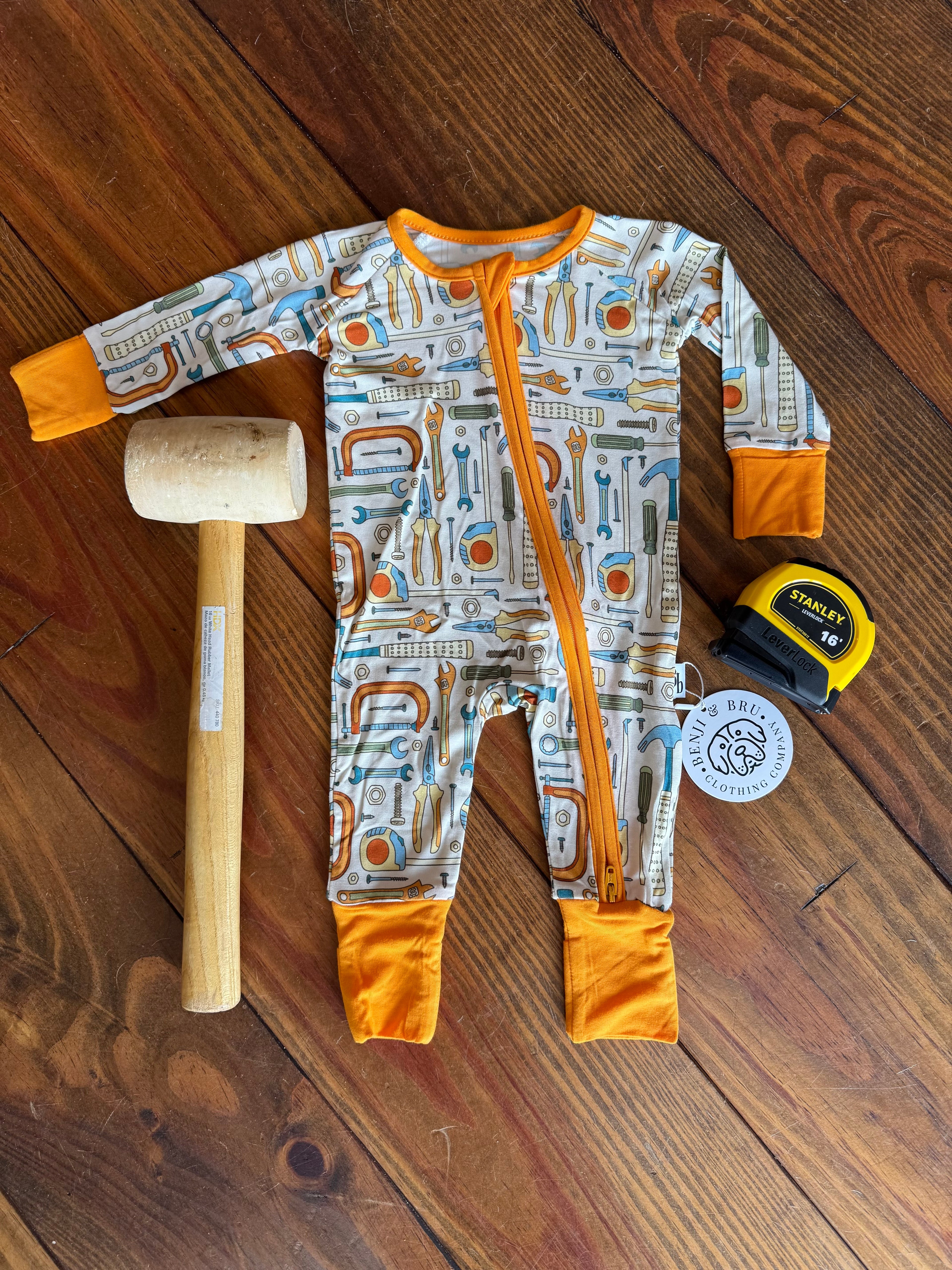 Lil' Builder Bamboo Zippie Pajamas