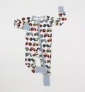 Vintage Tractors Bamboo Zippie Pajamas