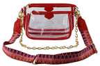 Clear Double Zip Crossbody Bag With Guitar/Chain Strap