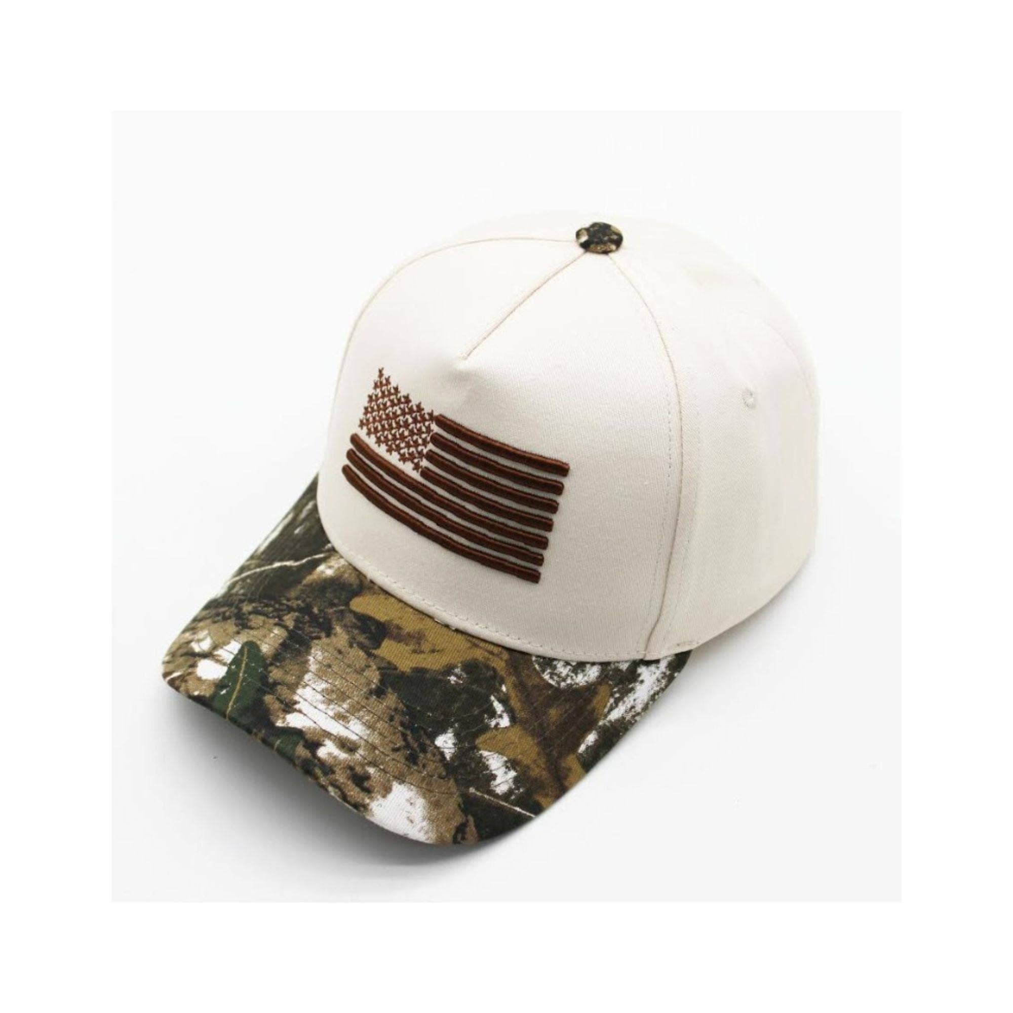 Flag and Camo Embroidered Trucker Hat