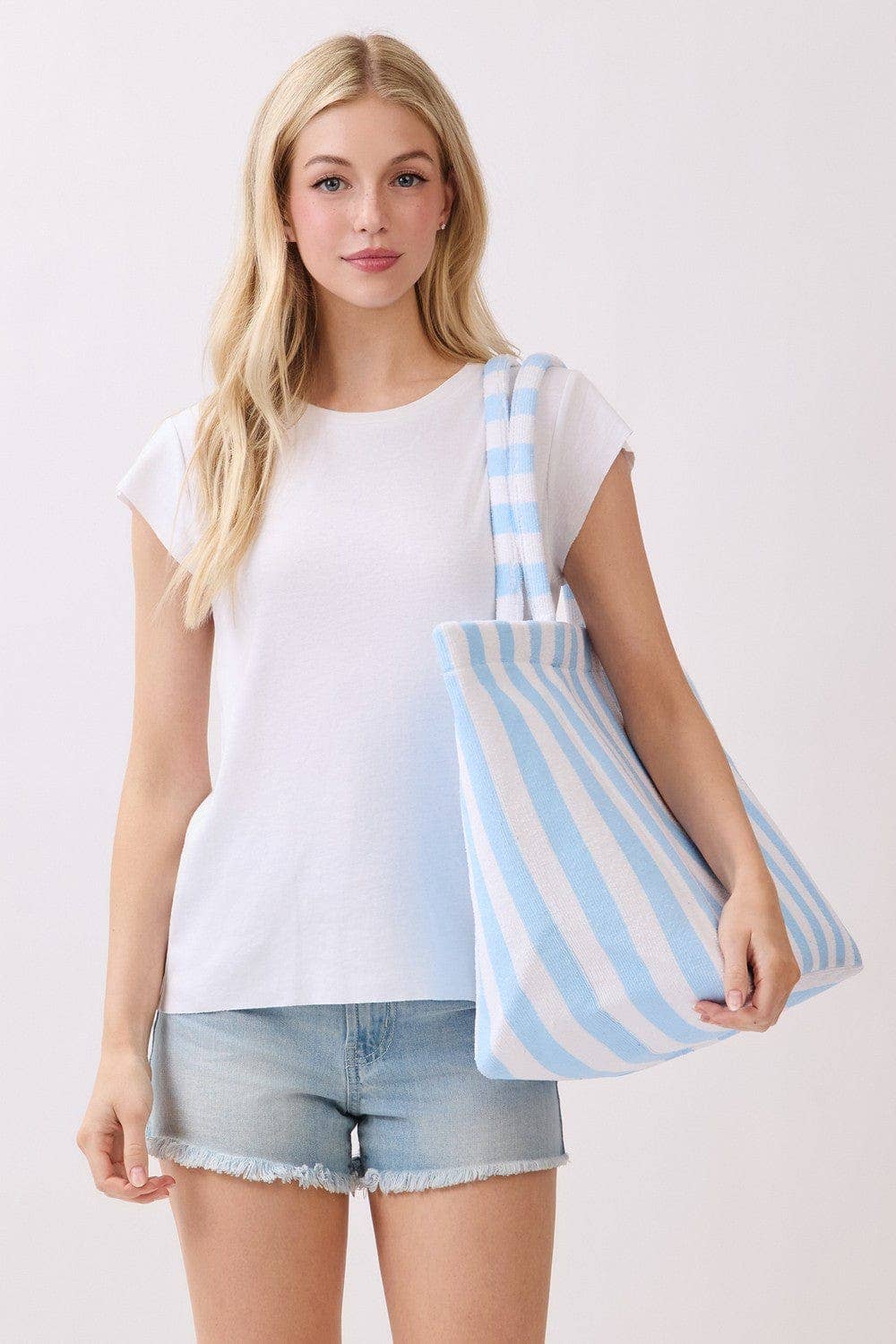 Striped Terry Beach Tote Bag