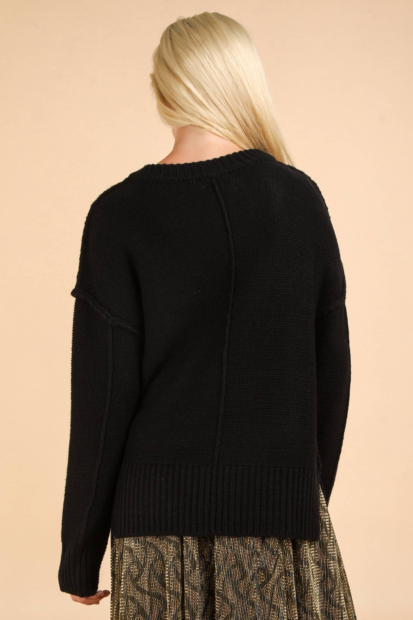 Oversized Chunky V-Neck Knit Sweater