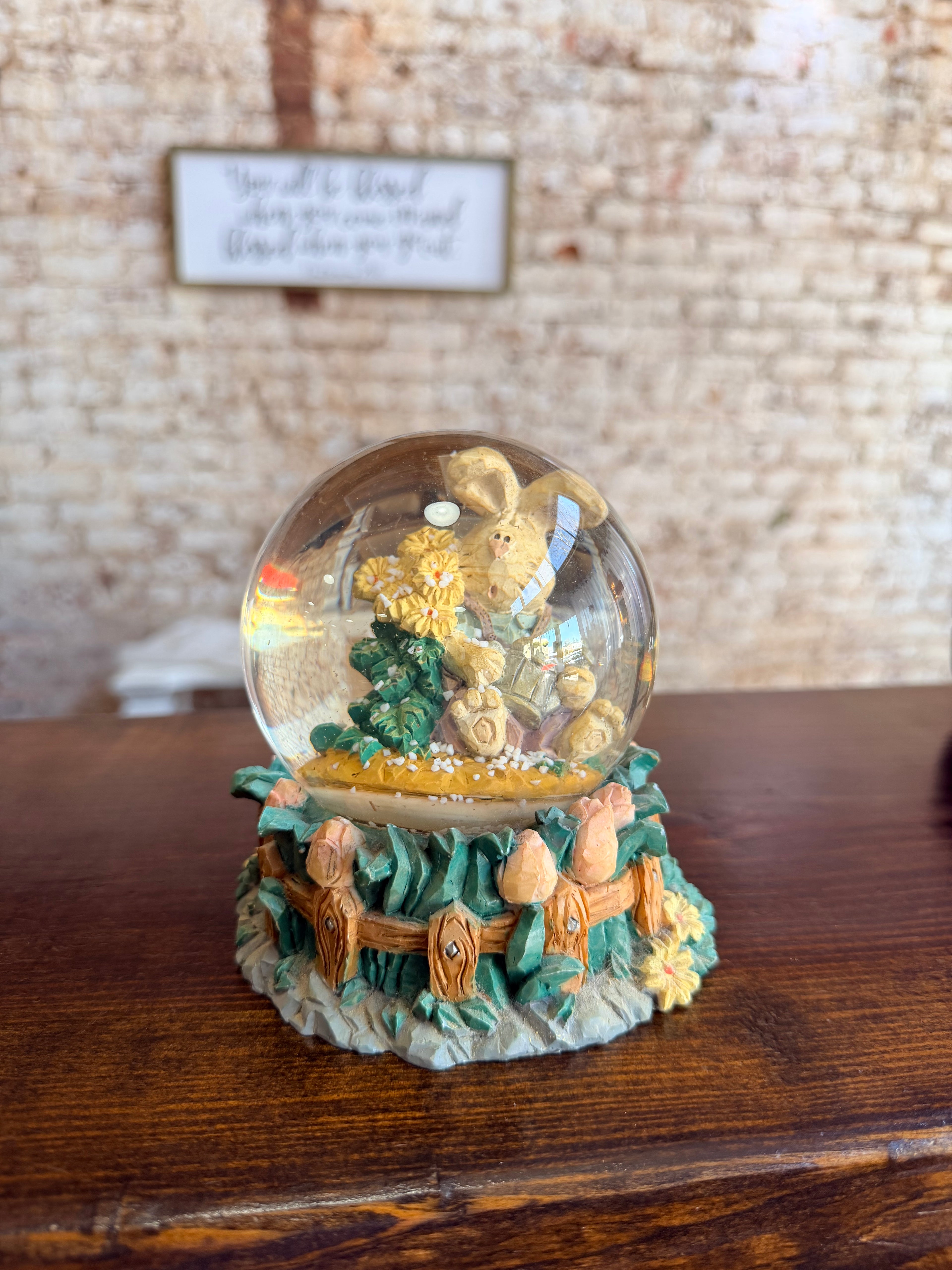 Spring Bunny Snow Globe