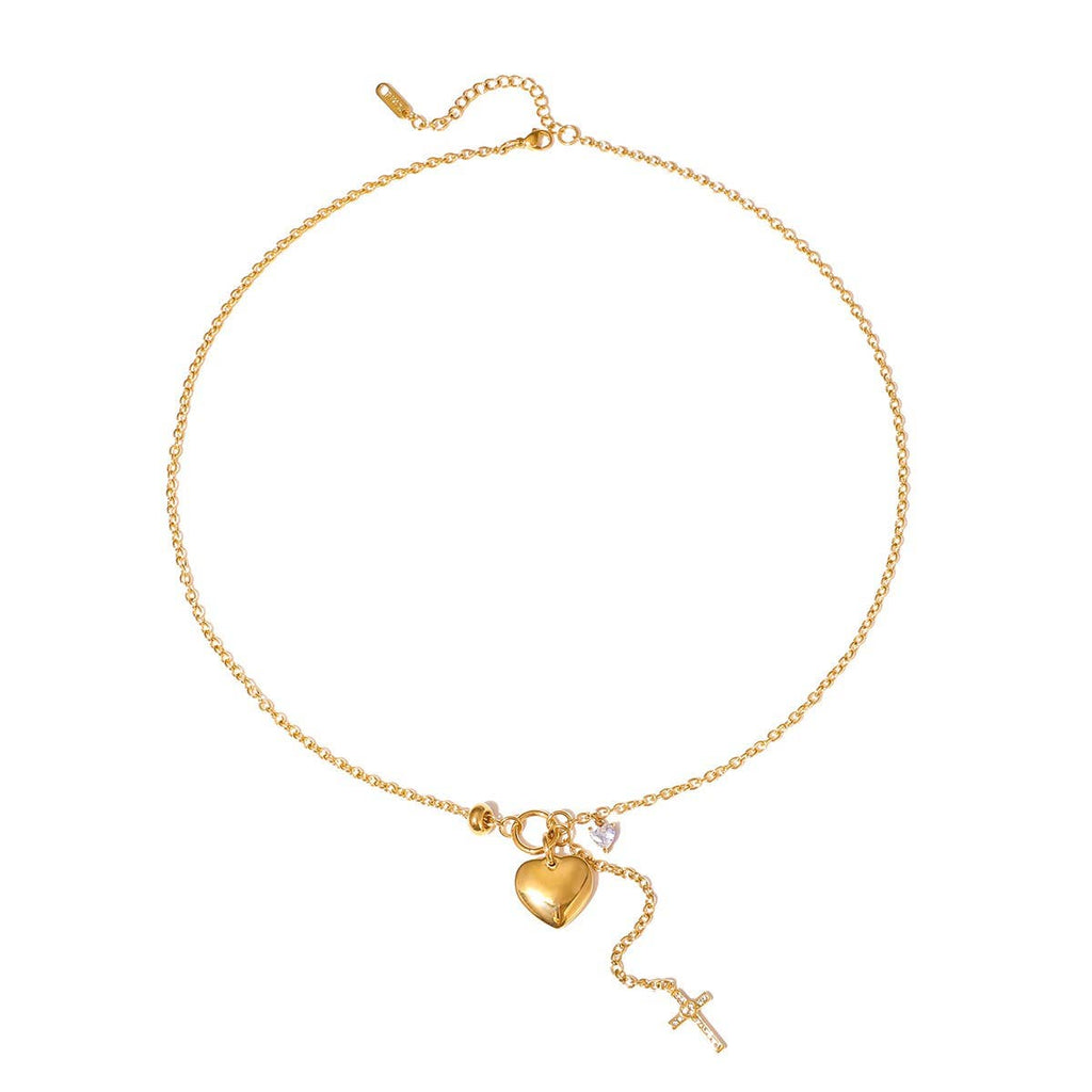 Gold & Cross Y Necklace