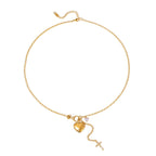Gold & Cross Y Necklace