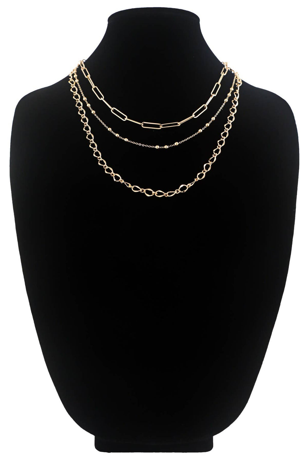 3-Layer Multi-Link Gold Necklace