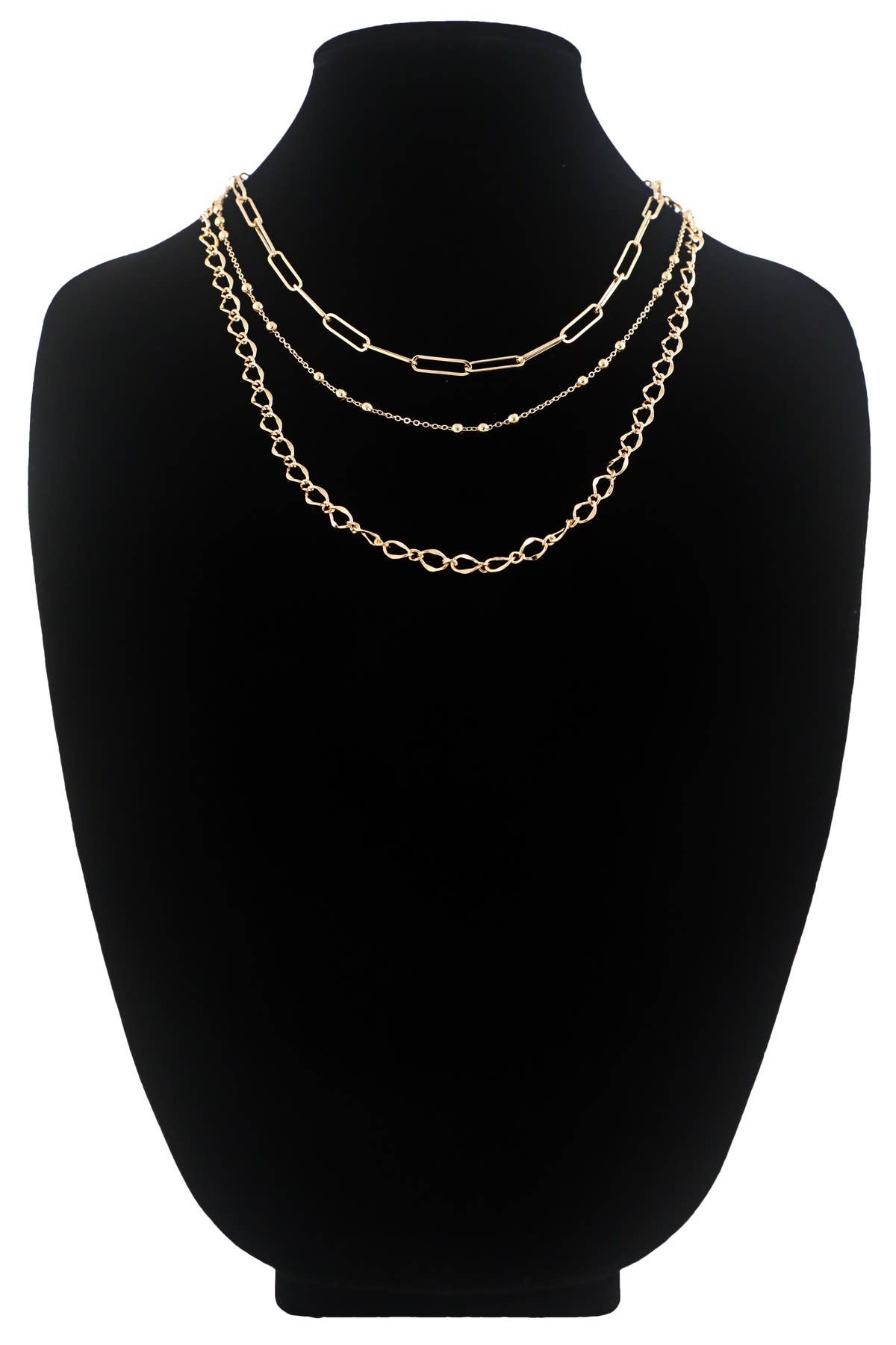 3-Layer Multi-Link Gold Necklace