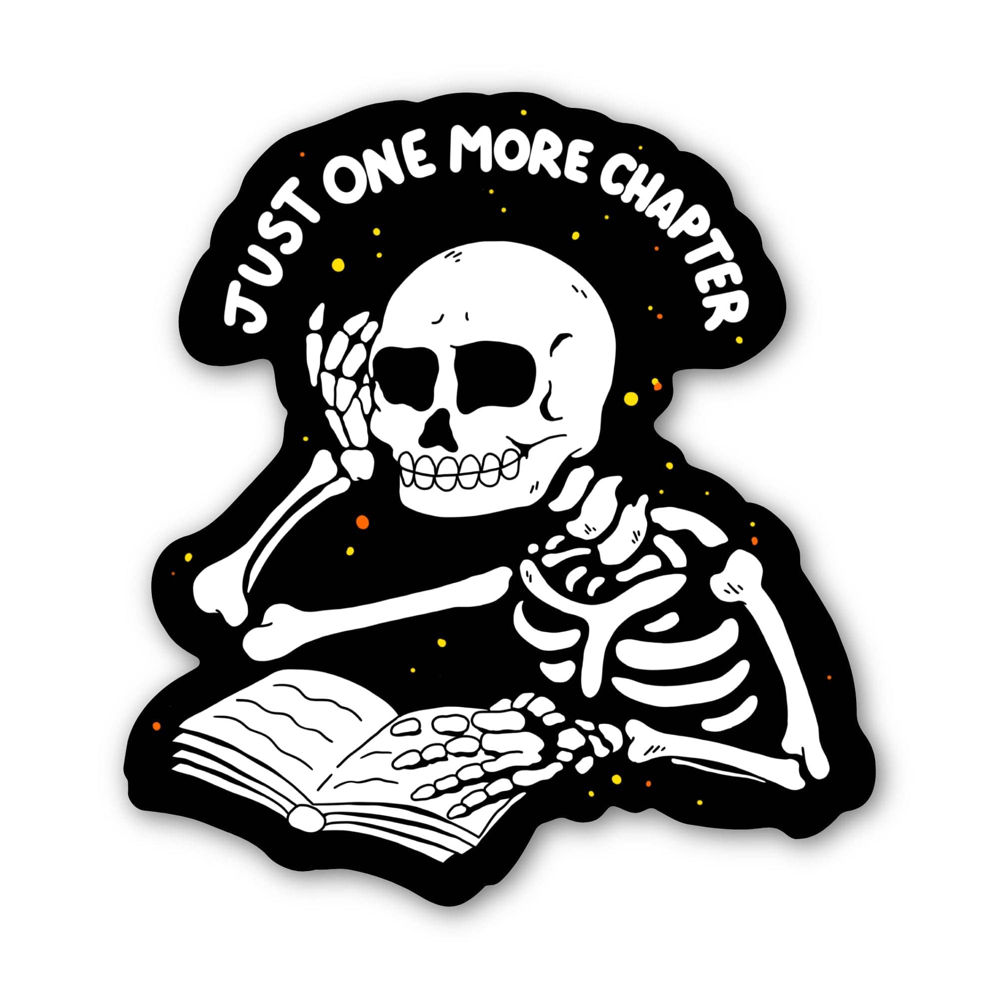 Just One More Chapter Skeleton Sticker