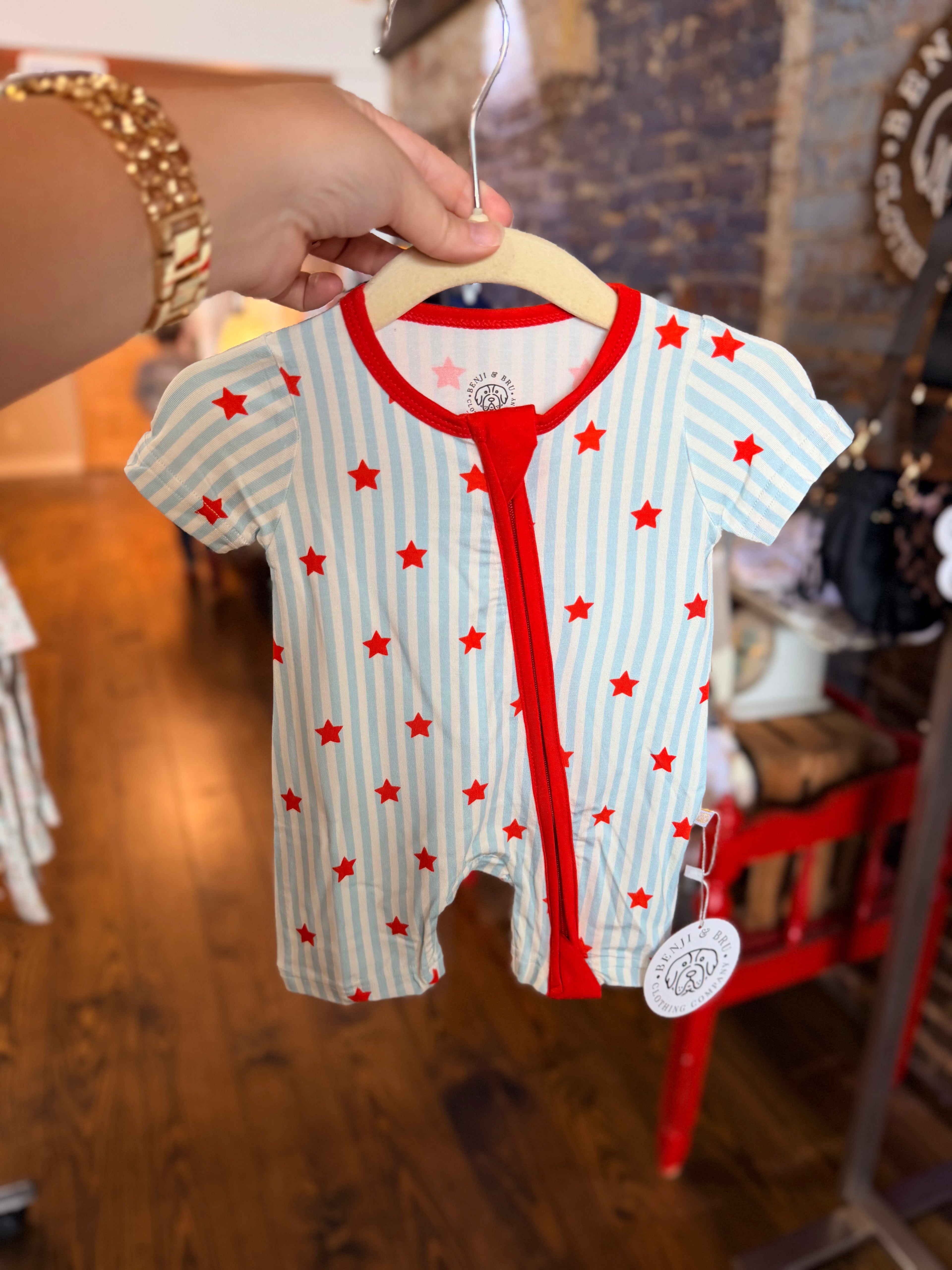 Stars & Stripes Bamboo Shortie Pajamas