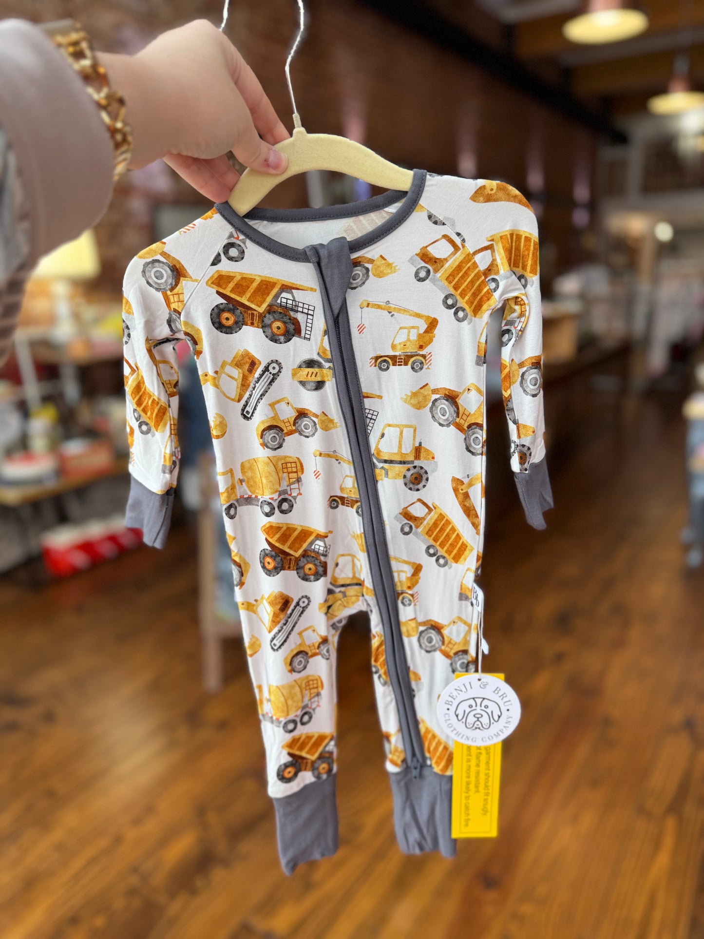 Construction Site Bamboo Zippie Pajamas